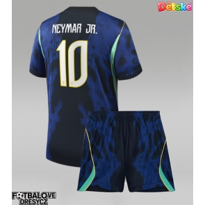 Brazílie Neymar Jr #10 Dětské Venkovní dres komplet MS 2026 Krátký Rukáv (+ trenýrky)